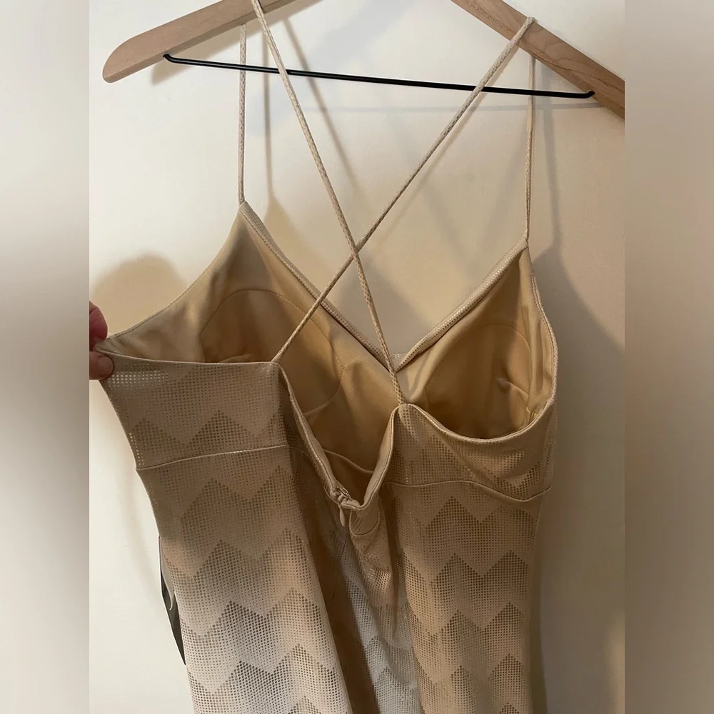 NEW Bebe Gold Sparkle Cowl Neck Lined Mini Slip Dress Size XL New Year's Dress! - Picture 6 of 12